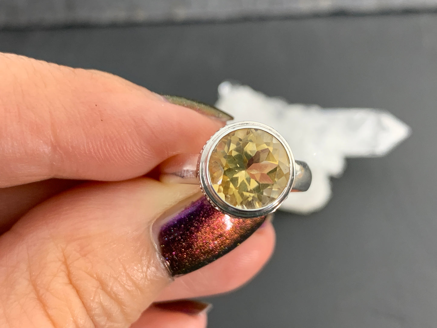 Citrine Ring Sterling Silver | Yellow Gemstone Solitaire Ring | November Birthstone Jewelry | Handmade Statement Ring