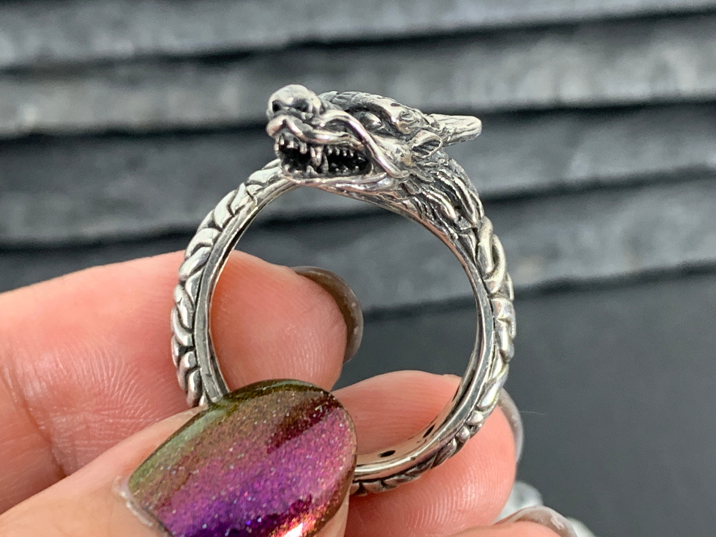 Sterling Silver Garnet Ring. Sterling Silver Dragon Ring