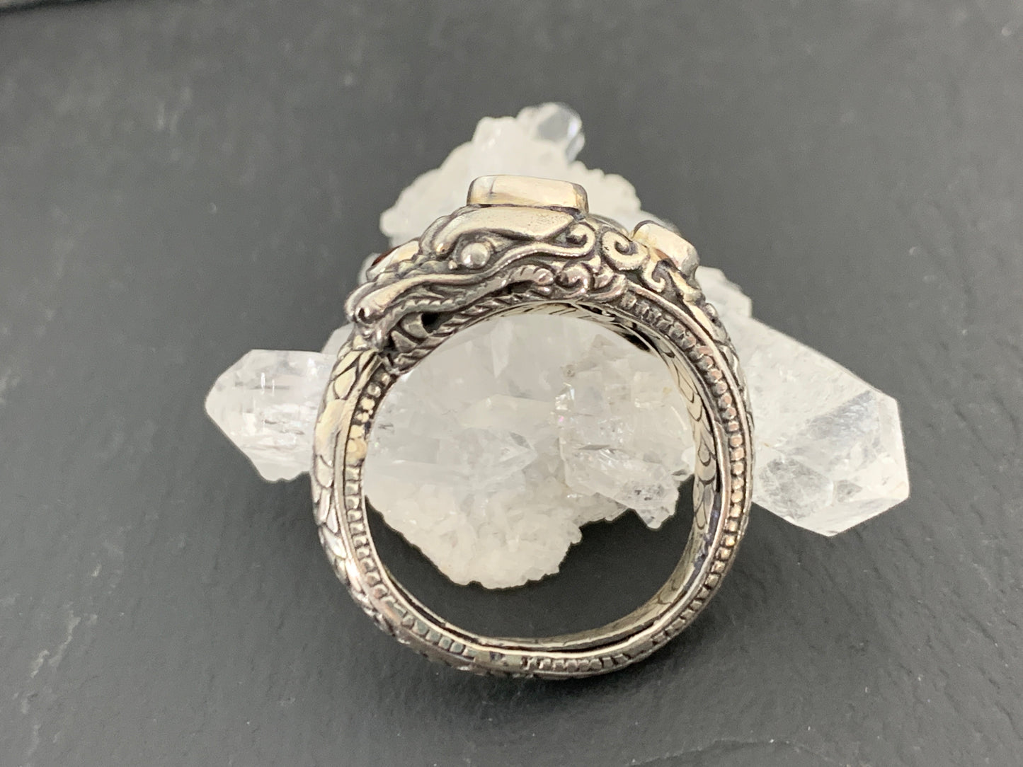 Sterling Silver Gemstone Rins – Amethyst, Peridot, Garnet. Ornate Boho Ring