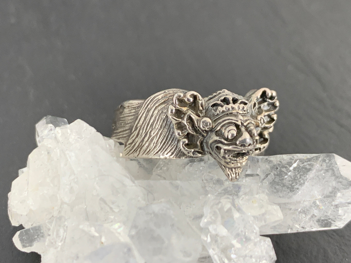 Sterling Silver Balinese Demon Ring – Gothic Mythical Face Jewelry Ring Size 8