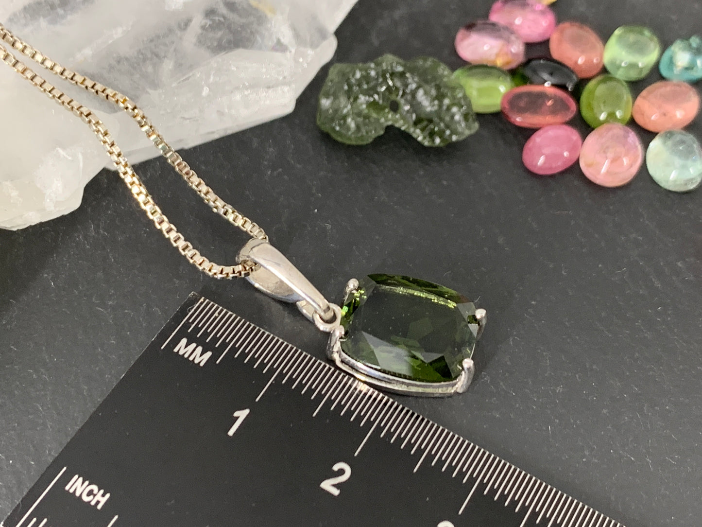 Faceted Moldavite Pendant