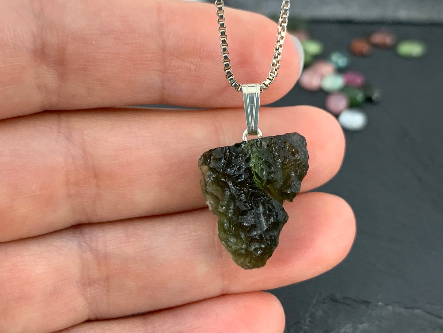 Raw Moldavite Pendant 2.9g