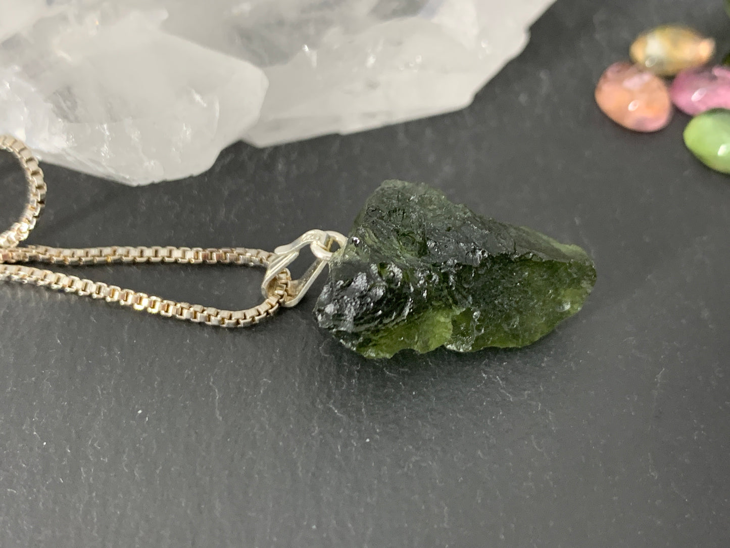 Raw Moldavite Pendant 2.9g