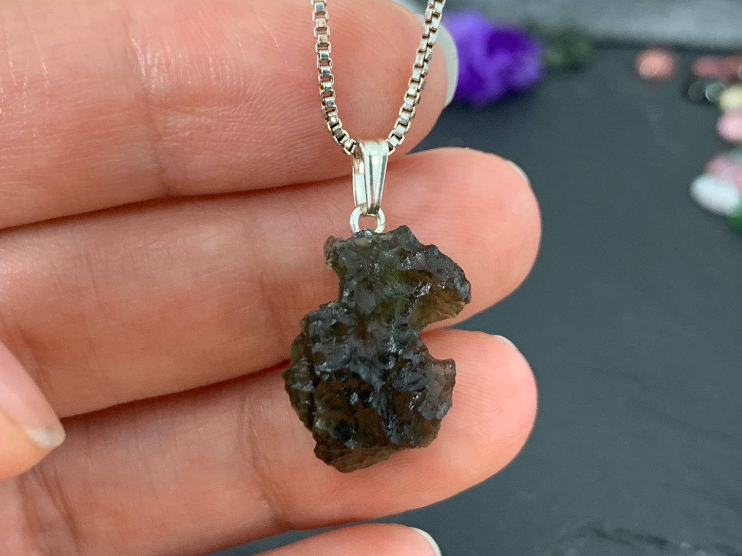 Raw Moldavite Pendant 2.4g