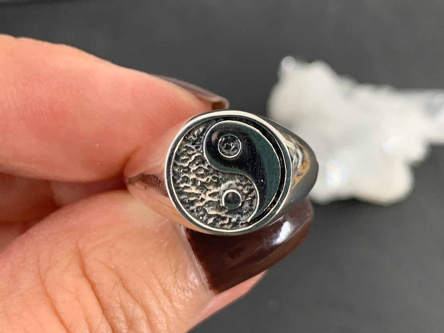 Yin and Yang Ring. Minimalist Yin Yang Jewelry