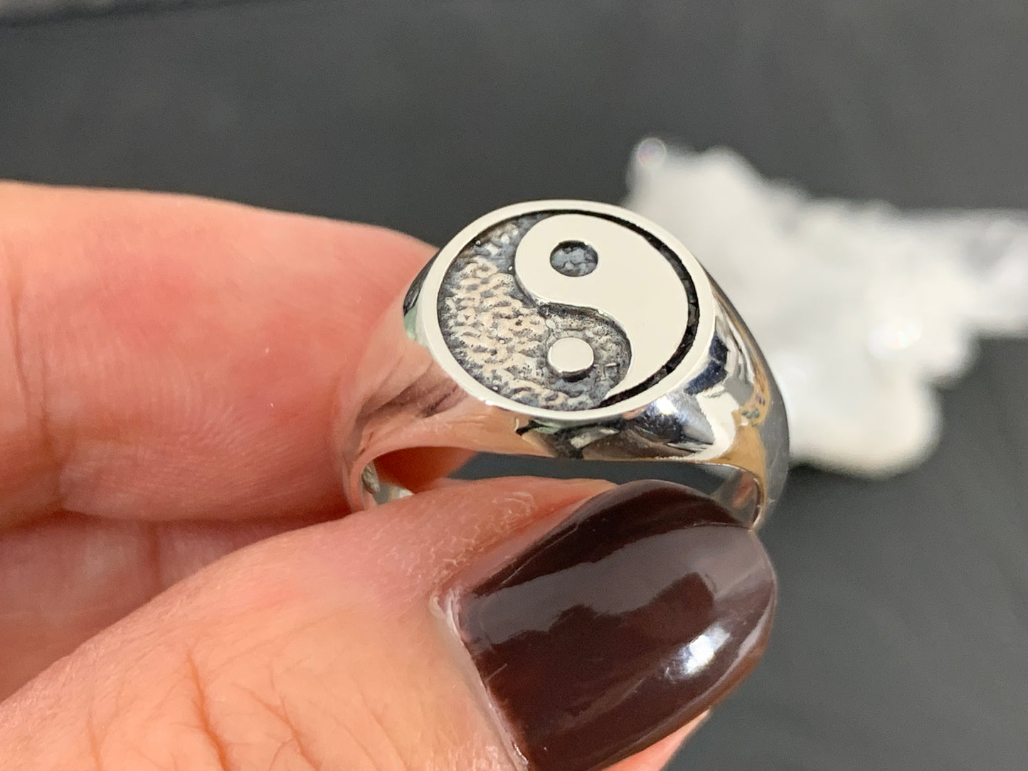 Yin and Yang Ring. Minimalist Yin Yang Jewelry