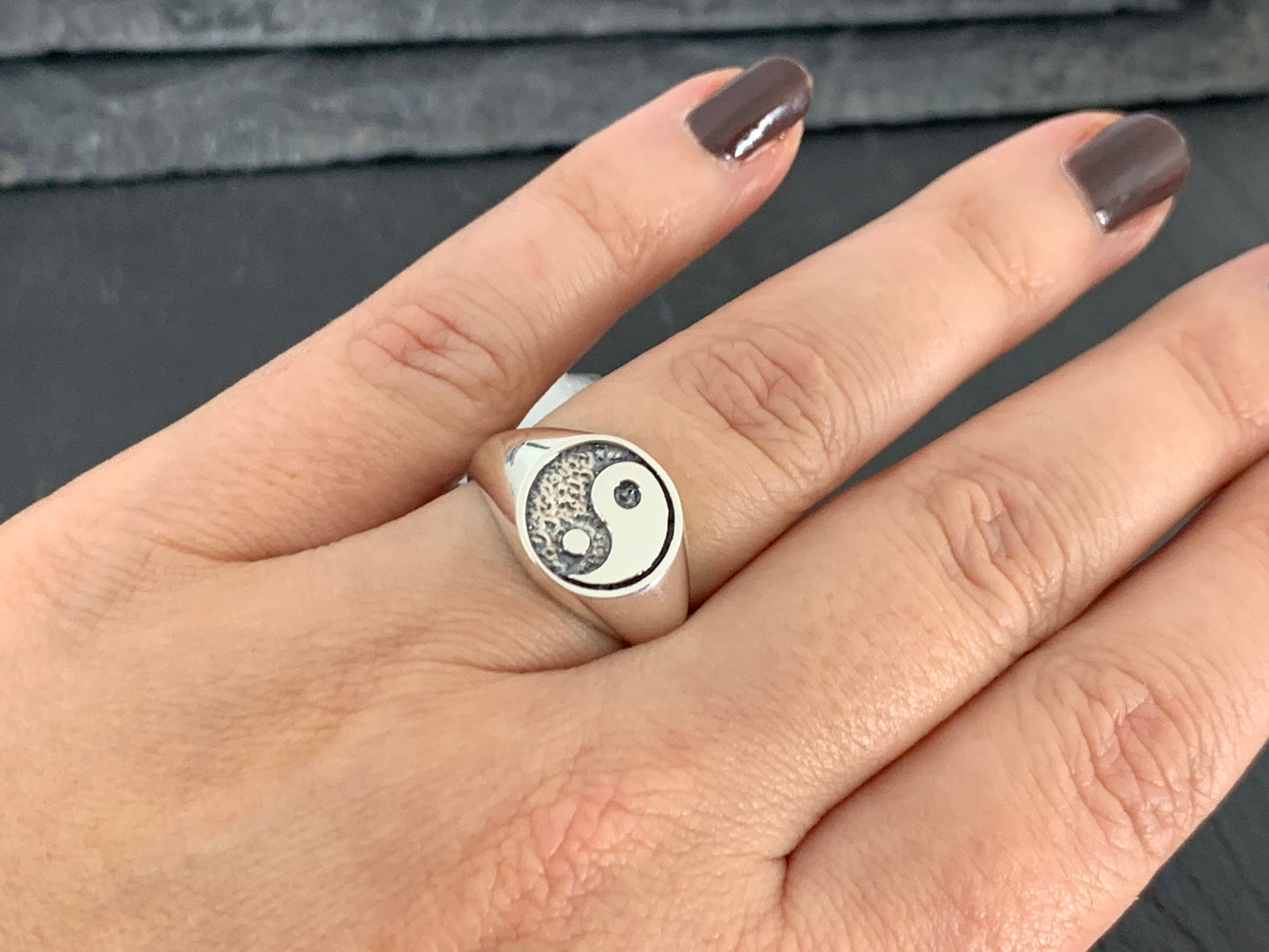 Yin and Yang Ring. Minimalist Yin Yang Jewelry