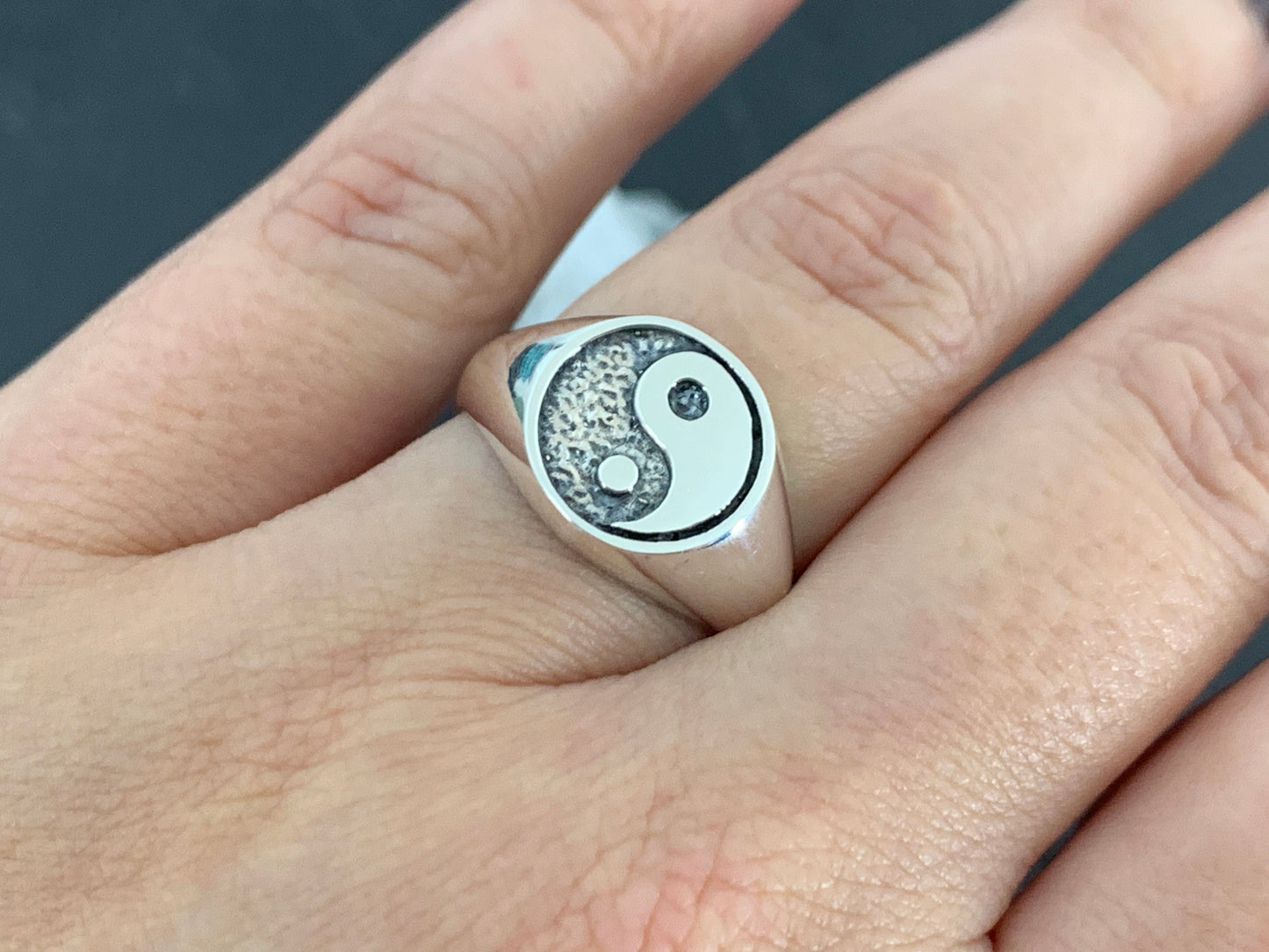 Yin and Yang Ring. Minimalist Yin Yang Jewelry