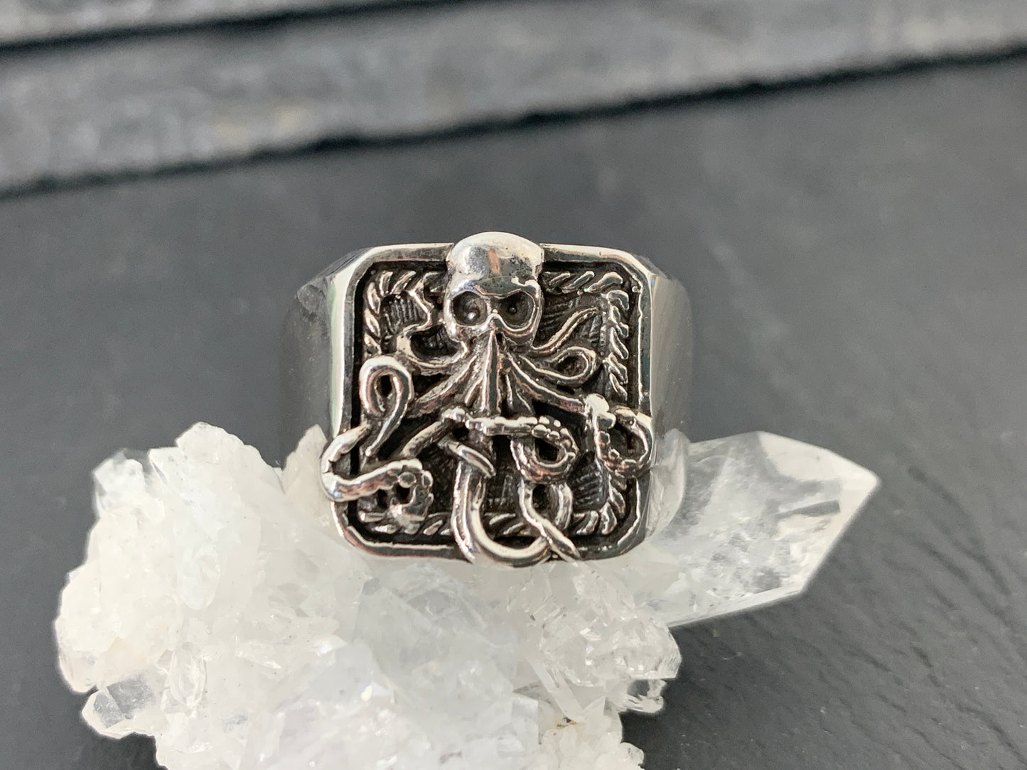 Octopus Signet Ring • Kraken Squid Ring for Men