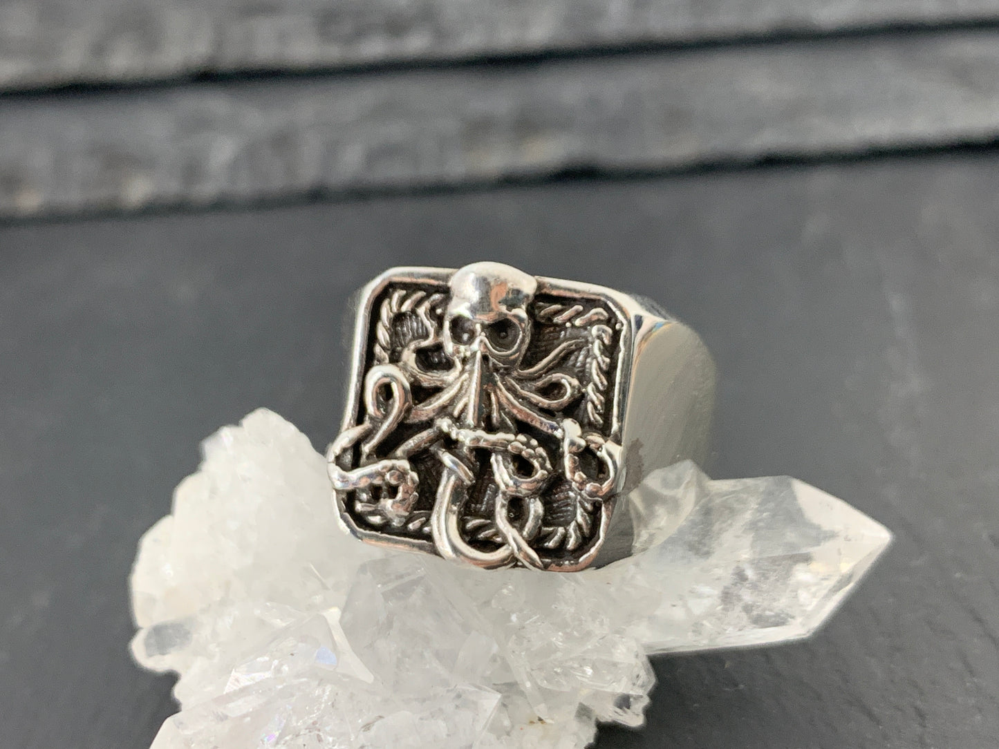 Octopus Signet Ring • Kraken Squid Ring for Men