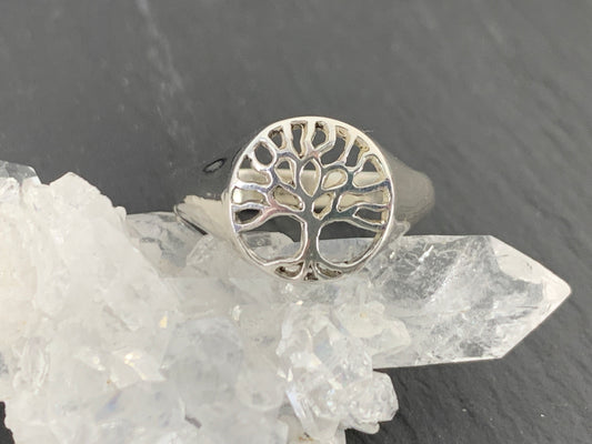 Sterling Silver Tree of Life Ring • Dainty Nature Symbol Ring