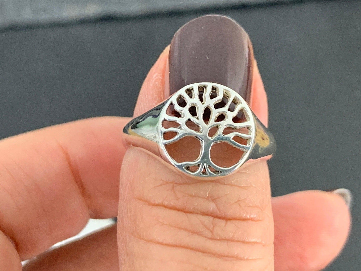 Sterling Silver Tree of Life Ring • Dainty Nature Symbol Ring