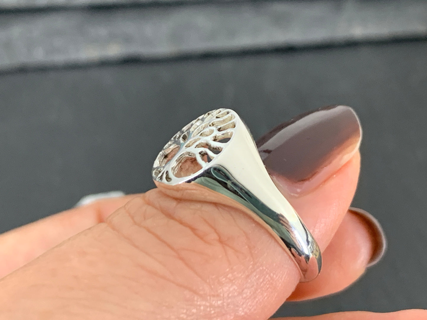 Sterling Silver Tree of Life Ring • Dainty Nature Symbol Ring