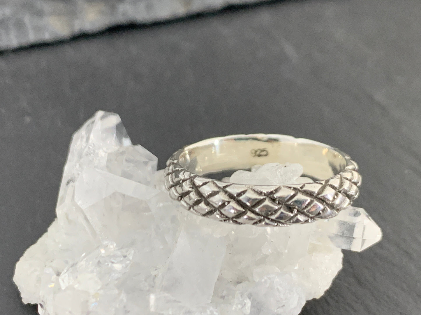 Sterling Silver Braided Band Ring • Textured Woven Pattern Ring • Minimalist Unisex