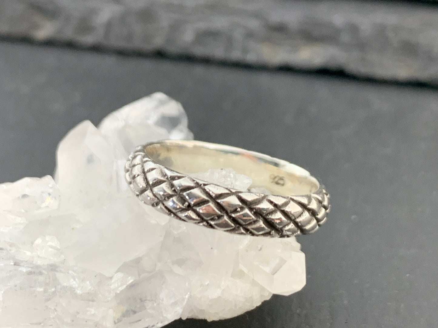 Sterling Silver Braided Band Ring • Textured Woven Pattern Ring • Minimalist Unisex