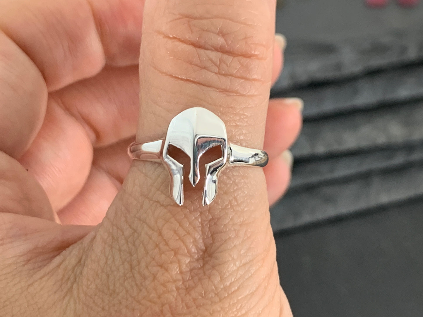 Sterling Silver Spartan Helmet Ring – Small Warrior Ring