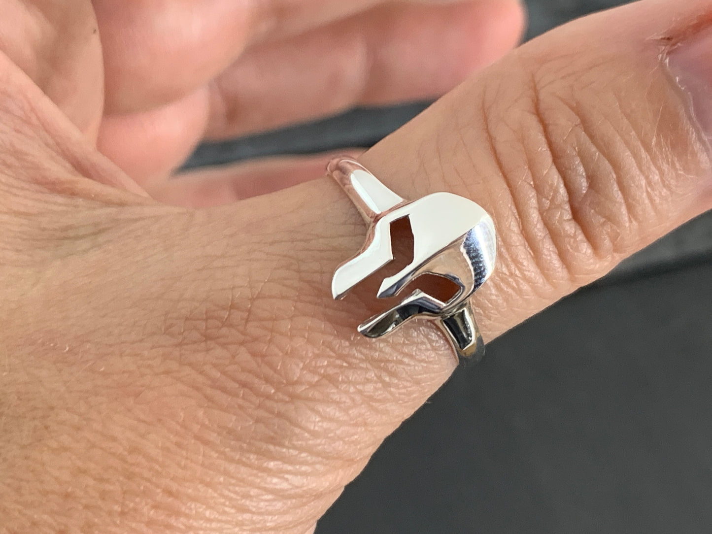 Sterling Silver Spartan Helmet Ring – Small Warrior Ring