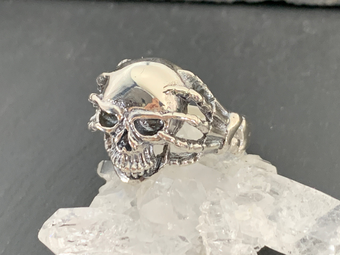 Skull Ring for Men • Skeleton Hand Ring • Gothic Stainless Steel Biker Jewelry