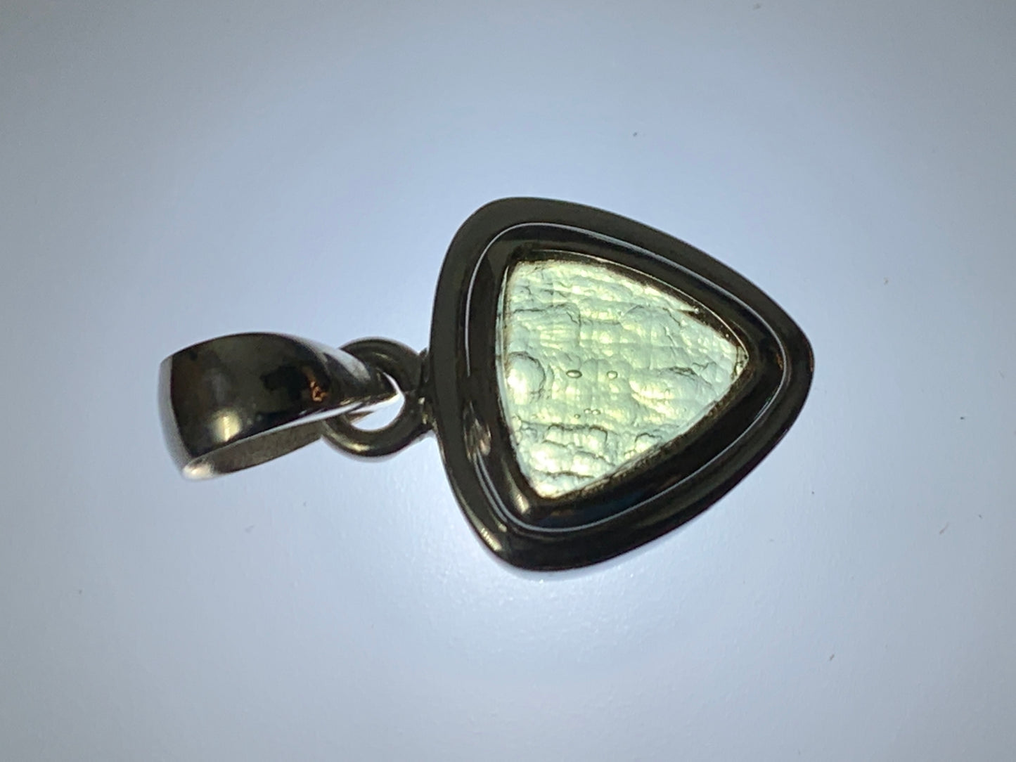 Diphda pendant-  Moldavite & Sterling Silver 2.75gr