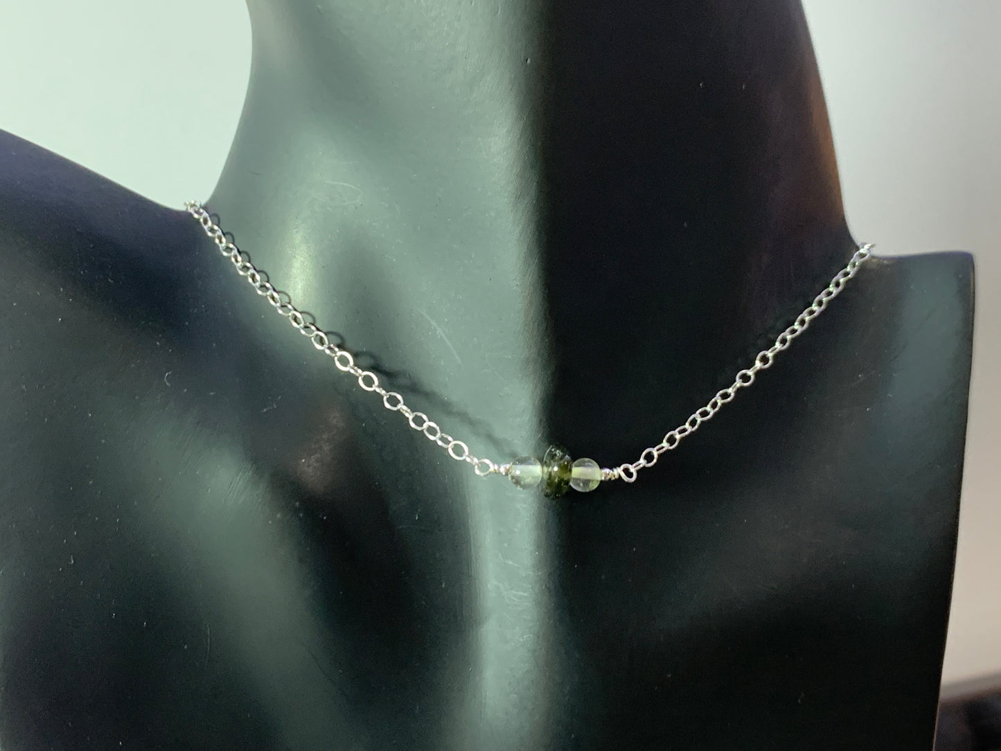 Moldavite &  Libyan Desert Glass necklace