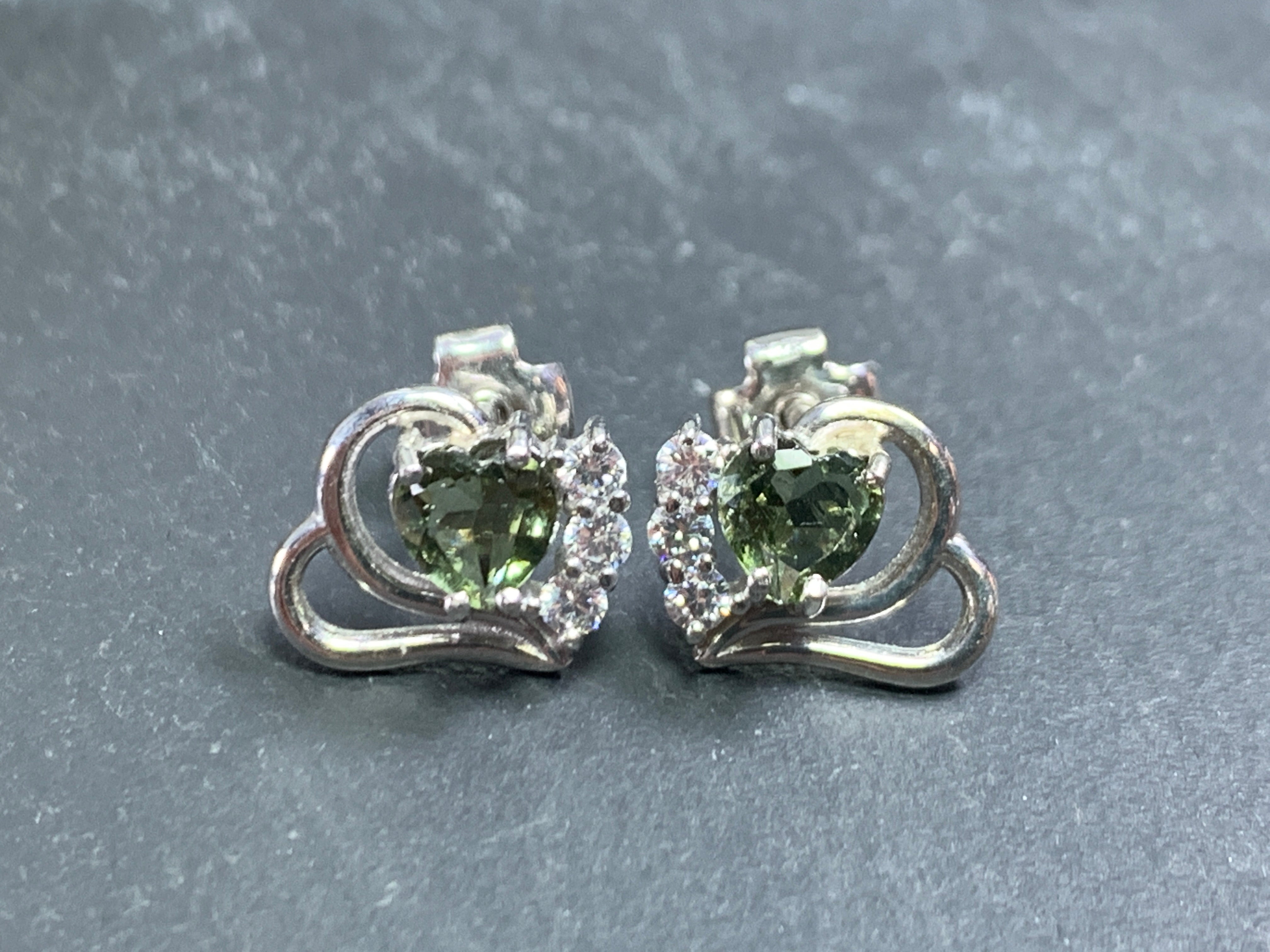 Moldavite studs deals