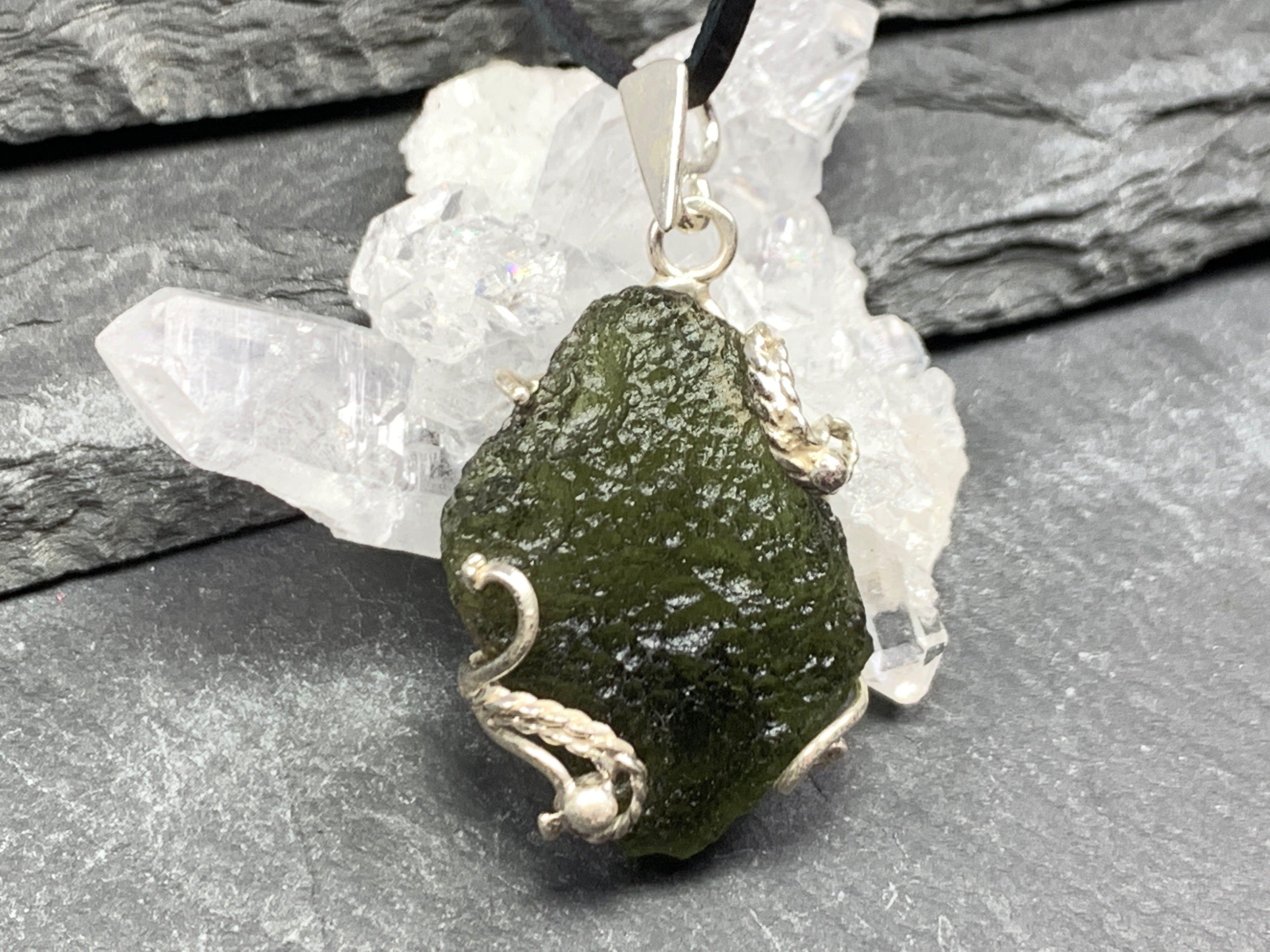 Moldavite deals necklace gold