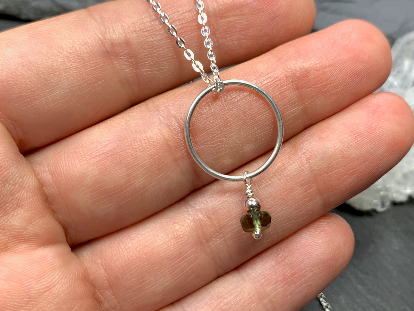 Simple pendant with Moldavite